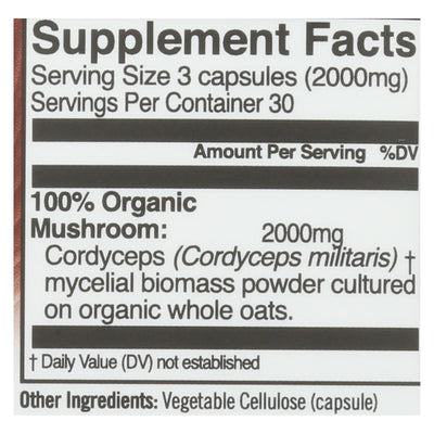 Organic Mushroom Nutrition - Mushroom Superfood Cordyceps Caps - 1 Each - 90 Ct - Orca Market