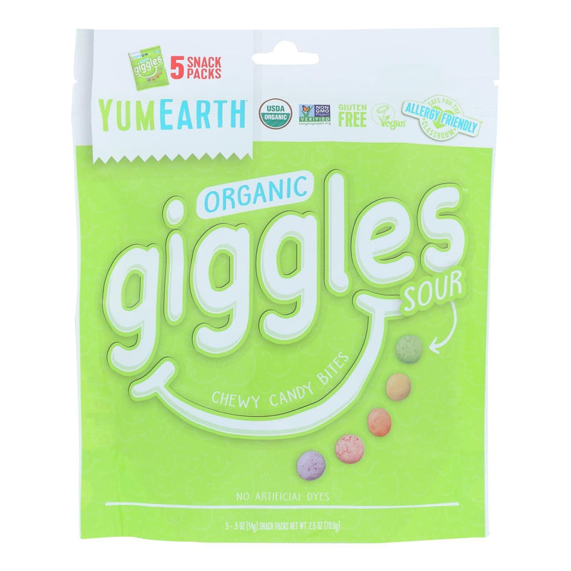 Yumearth - Candy Bg Organic Giggles Sour - Case Of 12-5/.5 Oz