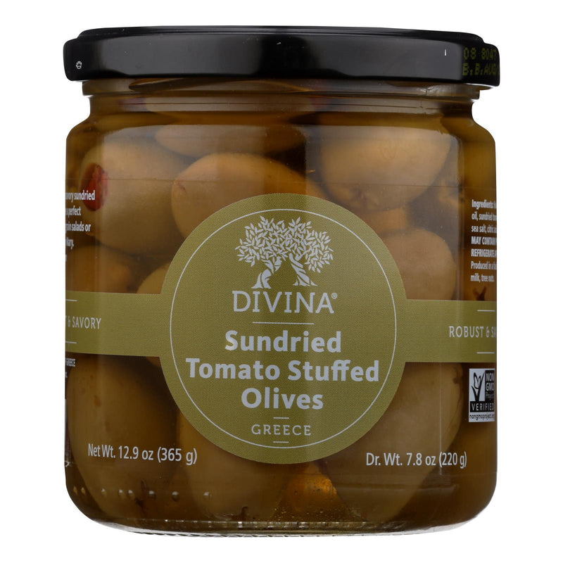 Divina - Olives Stuffed With Sundried Tomatoes - Case Of 6 - 7.8 Oz. - Orca Market