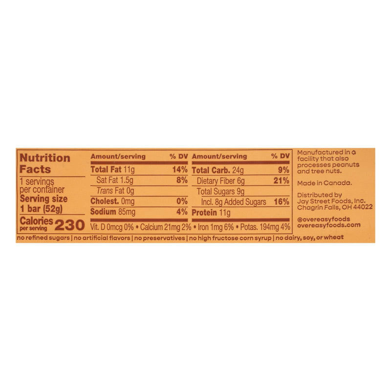 Over Easy - Breakfast Bar Peanut Butter - Case Of 12-1.8 Oz - Orca Market