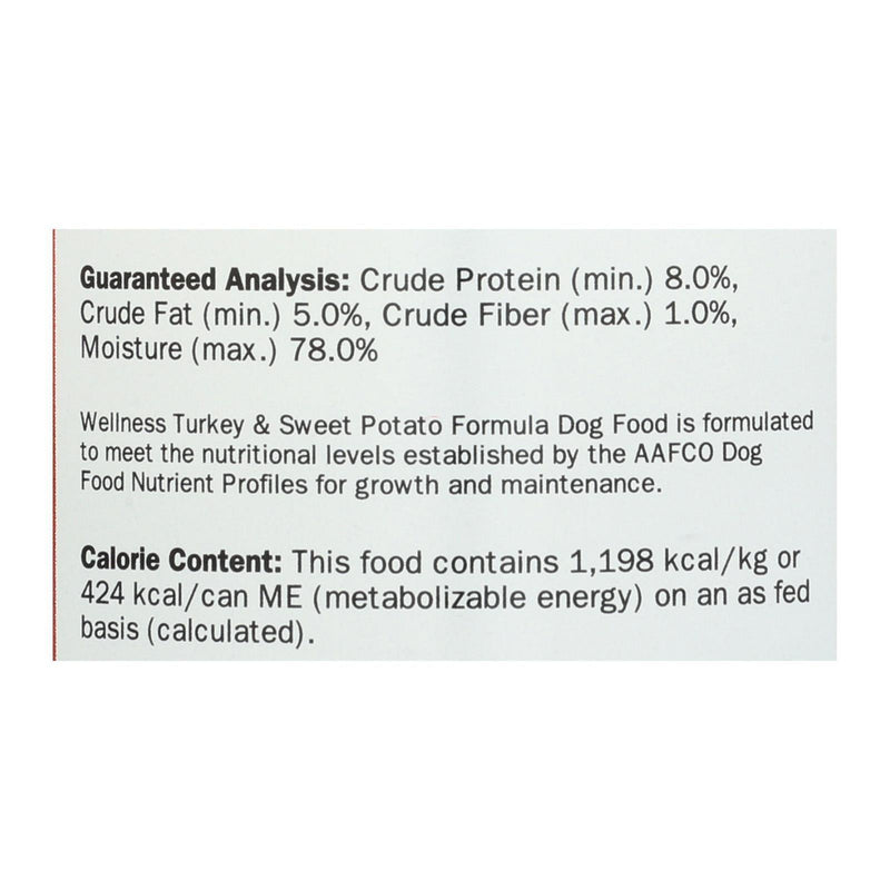 Wellness Pet Products Dog Food - Turkey And Sweet Potato Recipe - Case Of 12 - 12.5 Oz. - Orca Market