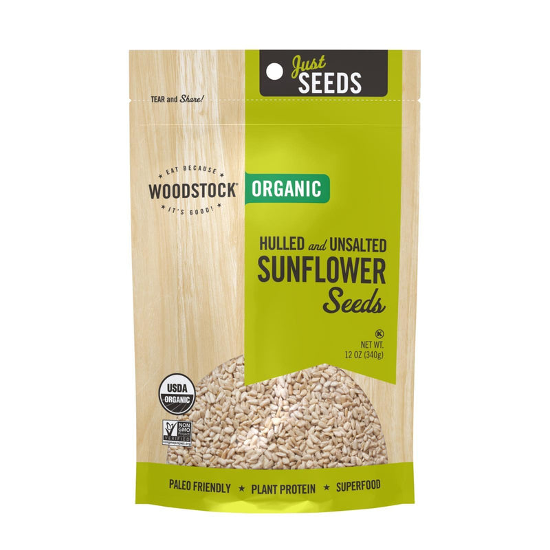 Woodstock Organic Hulled And Unsalted Sunflower Seeds - Case Of 8 - 12 Oz - Orca Market