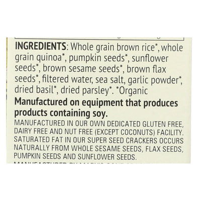 Mary's Gone Crackers Super Seed - Basil$ Garlic - Case Of 6 - 5.5 Oz. - Orca Market