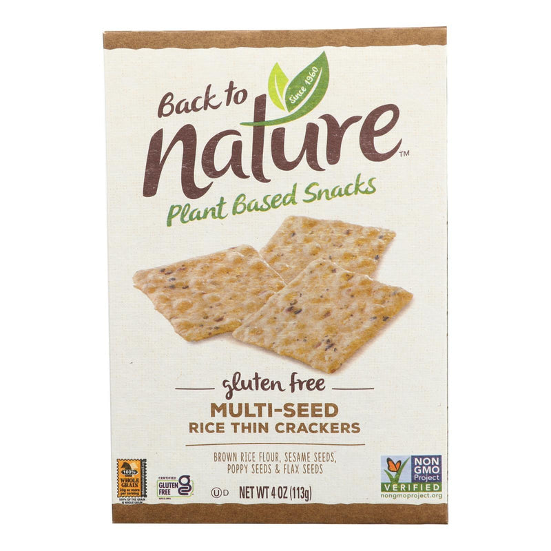 Back To Nature Multi Seed Rice Thin Crackers - Brown Rice Sesame Seeds Poppy Seeds And Flax Seed - Case Of 12 - 4 Oz. - Orca Market