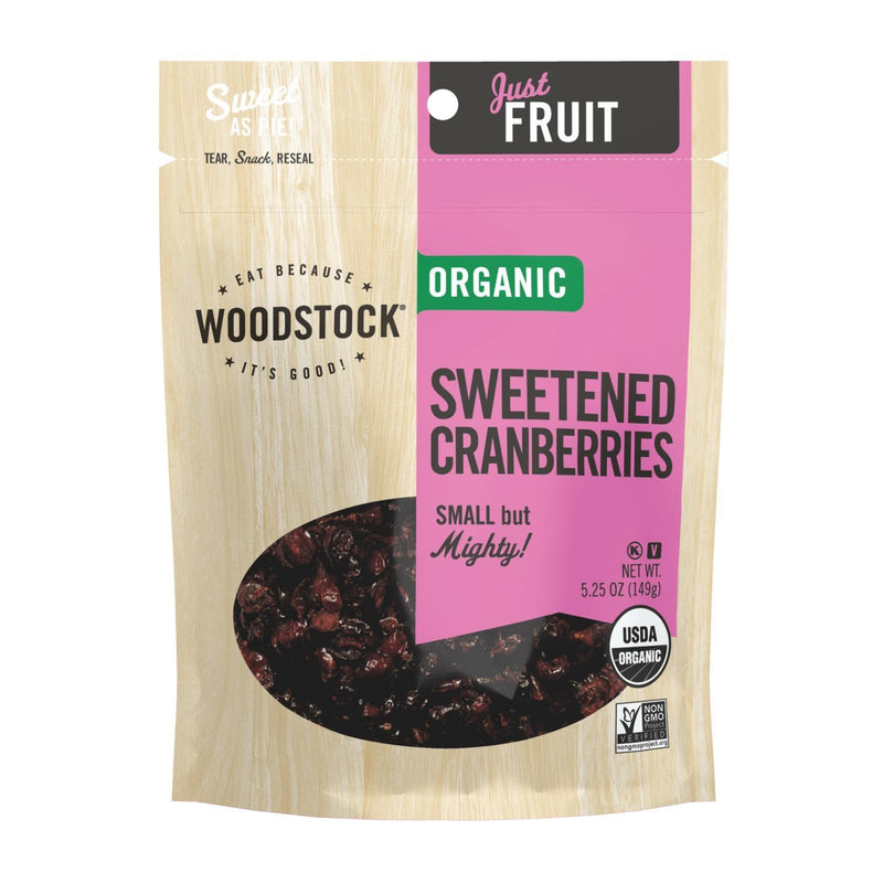 Woodstock Organic Sweetened Dried Cranberries - Case Of 8 - 5.25 Oz - Orca Market