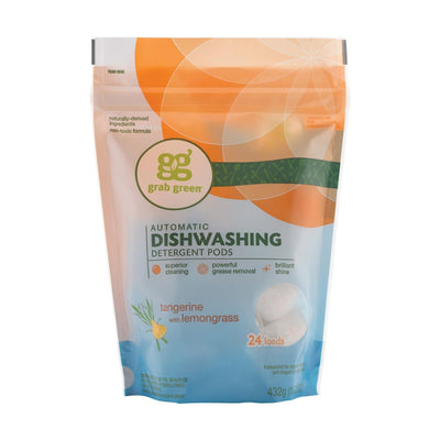 Grab Green Automatic Dishwasher - Tangerine With Lemongrass - Case Of 6 - 24 Count - Orca Market