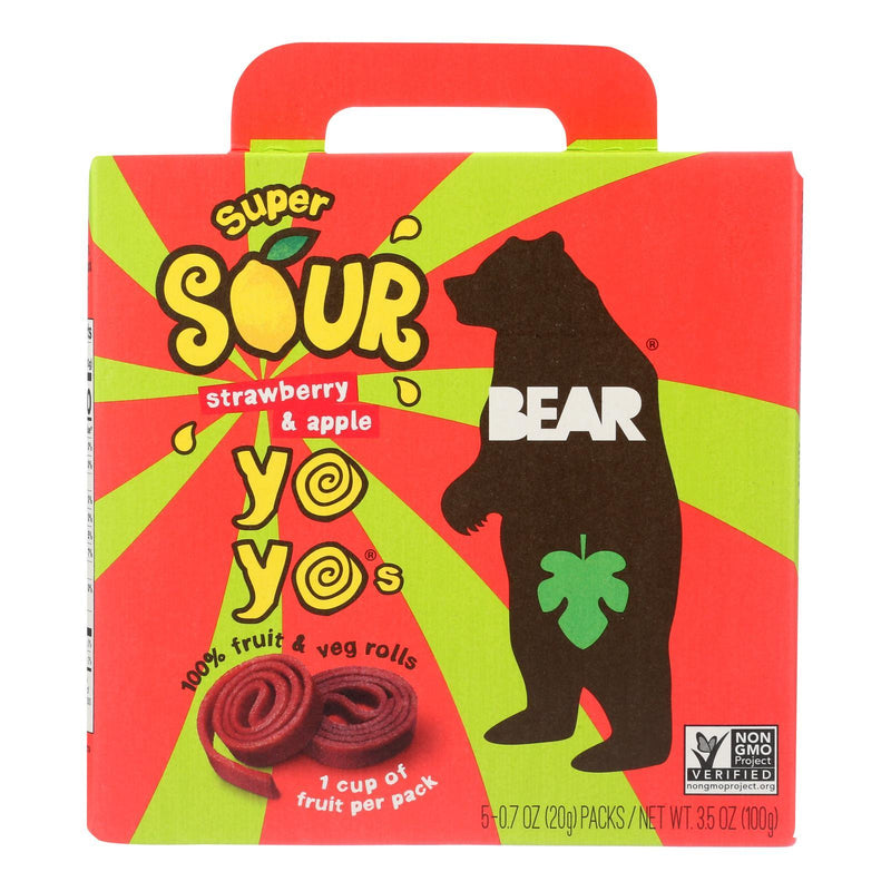 Bear - Real Fruit Yoyo Straw Apple - Case Of 6 - 3.5 Oz - Orca Market