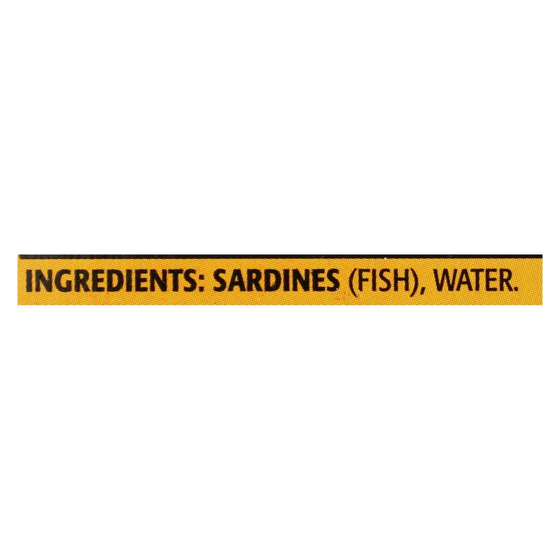 Season Brand Sardines In Water - No Salt Added - Case Of 12 - 4.375 Oz. - Orca Market