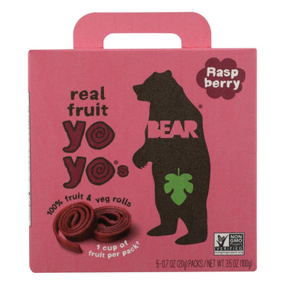 Bear Real Fruit Yoyo Snack - Raspberry - Case Of 6 - 3.5 Oz. - Orca Market