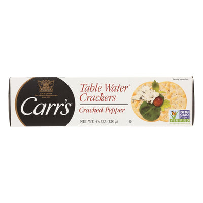 Carr's Table Water Crackers - Bite Size With Cracked Pepper - Case Of 12 - 4.25 Oz - Orca Market