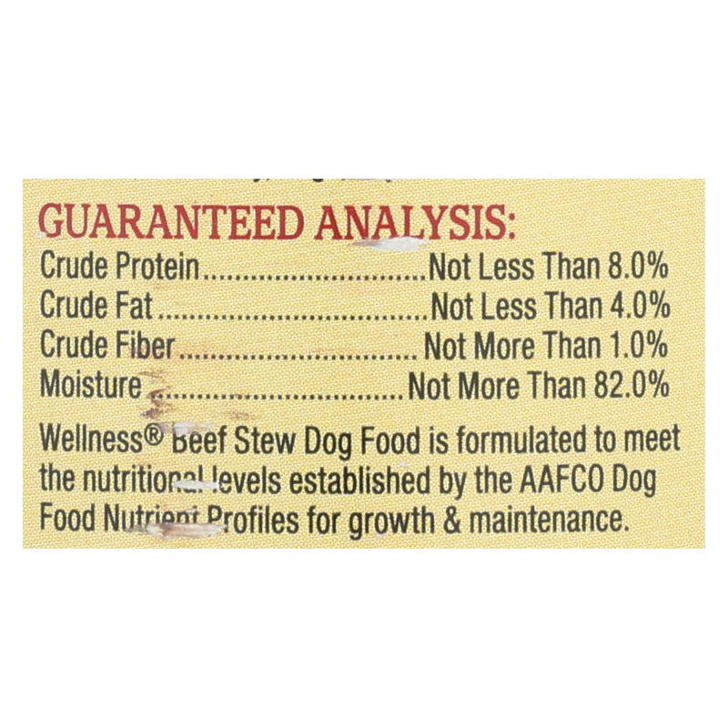 Wellness Pet Products Dog Food - Beef With Carrot And Potatoes - Case Of 12 - 12.5 Oz. - Orca Market