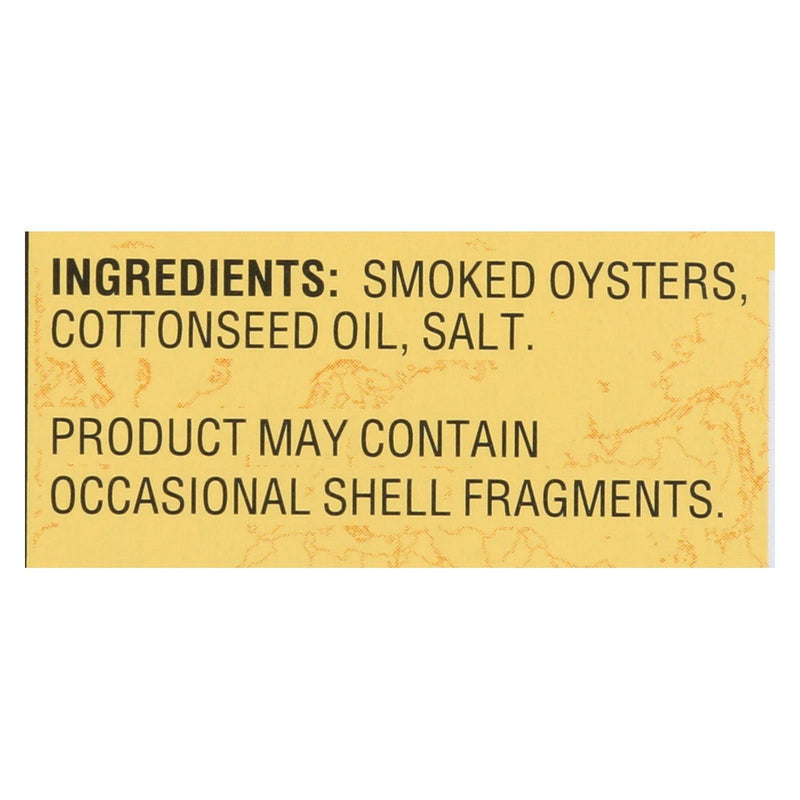 Reese Oysters - Smoked - Medium - 3.7 Oz - Case Of 10 - Orca Market