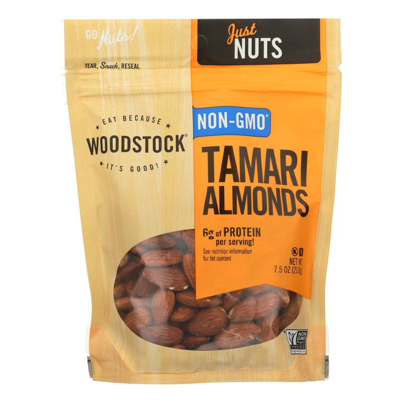 Woodstock Non-gmo Tamari Almonds - Case Of 8 - 7.5 Oz - Orca Market