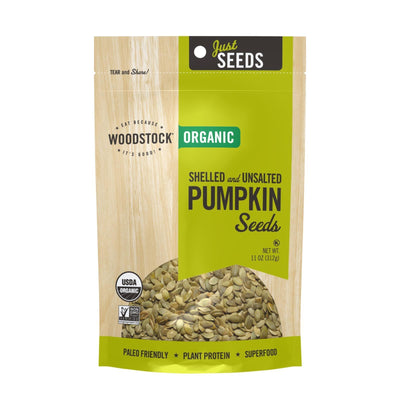 Woodstock Organic Shelled And Unsalted Pumpkin Seeds - Case Of 8 - 11 Oz - Orca Market