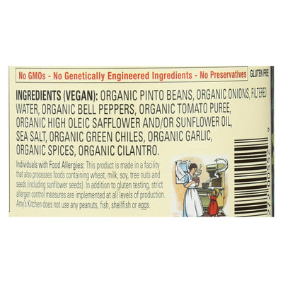 Amy's - Organic Refried Beans With Green Chiles - Case Of 12 - 15.4 Oz. - Orca Market