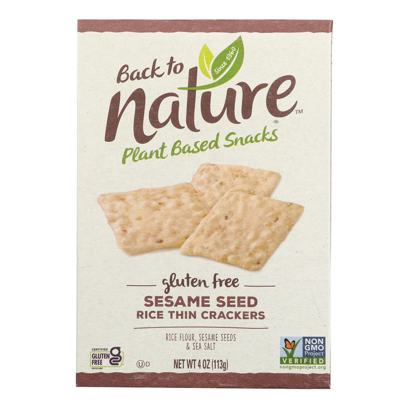 Back To Nature Sesame Seed Rice Thin Crackers - Rice And Sesame Seeds - Case Of 12 - 4 Oz. - Orca Market