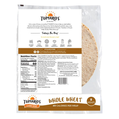 Tumaro's 8-inch Whole Wheat Carb Wise Wraps - Case Of 6 - 8 Ct - Orca Market