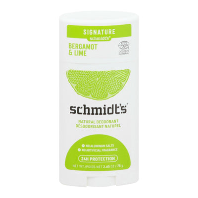 Schmidt's - Deodorant Brgmnt&lme Stk - 1 Each - 2.65 Oz - Orca Market