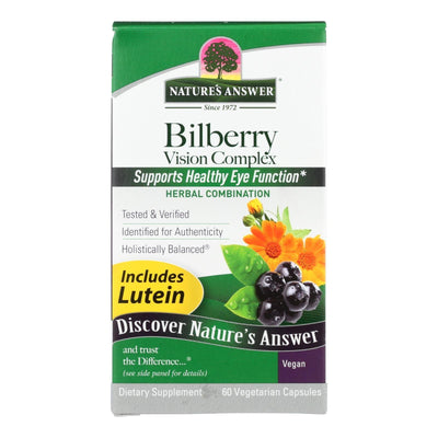 Nature's Answer - Bilberry Vision Complex Plus Lutein - 60 Vegetarian Capsules - Orca Market