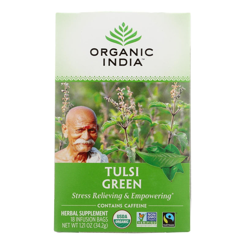 Organic India Tulsi Tea Green Tea - 18 Tea Bags - Case Of 6 - Orca Market