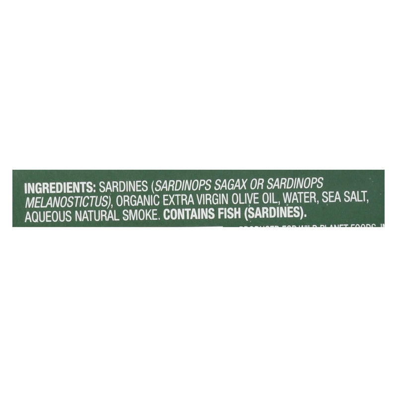 Wild Planet Wild Sardines In Extra Virgin Olive Oil - Case Of 12 - 4.375 Oz. - Orca Market