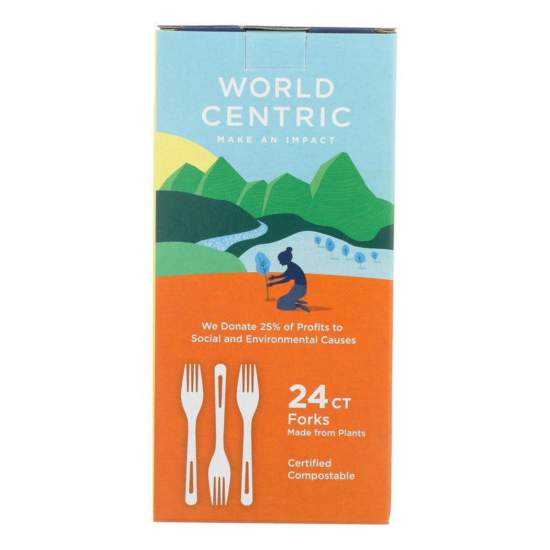 World Centric Corn Starch Fork - Case Of 12 - 24 Count - Orca Market