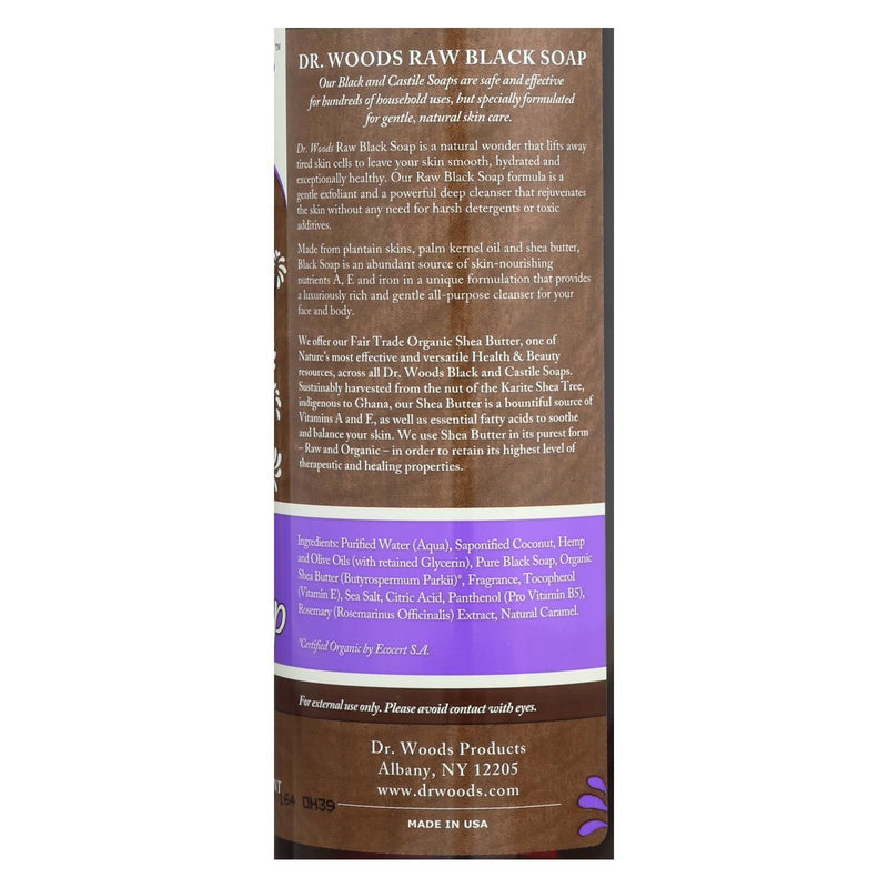 Dr. Woods Shea Vision Pure Black Soap With Organic Shea Butter - 16 Fl Oz - Orca Market