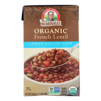 Dr. Mcdougall's Organic French Lentil Lower Sodium Soup - Case Of 6 - 17.6 Oz. - Orca Market