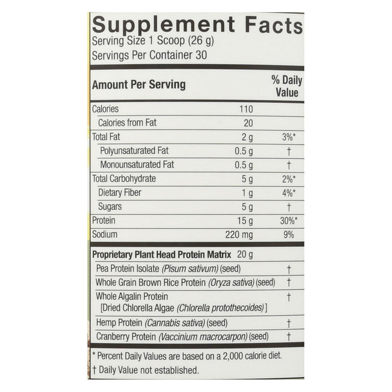 Genceutic Naturals Plant Head Protein - Vanilla - 1.65 Lb - Orca Market