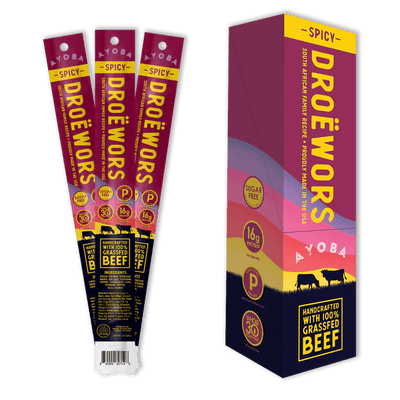 Ayoba-yo - Beef Stick Droewors Spicy - Case Of 12-1 Oz - Orca Market