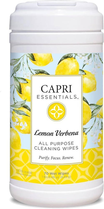 Capri Essentials - Wipes All Purpose Lemon Verbena - Case Of 6-70 Count - Orca Market