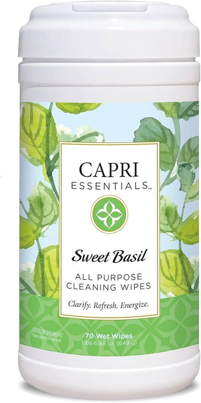 Capri Essentials - Wipes All Purpose Sweet Basil - Case Of 6-70 Count - Orca Market