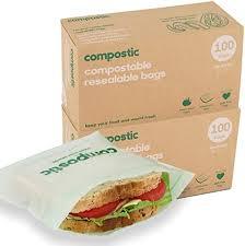 Compostic - Sandwich Bags Resealable - Case Of 12-20 Ct - Orca Market