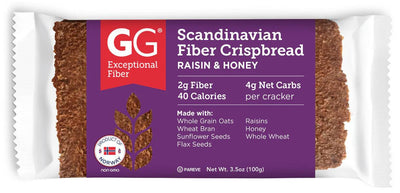 Gg Unique Fiber - Crispbread Scandinavia Raisin & Honey - Case Of 15-3.5 Ounces - Orca Market