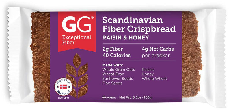 Gg Unique Fiber - Crispbread Scandinavia Raisin & Honey - Case Of 15-3.5 Ounces - Orca Market