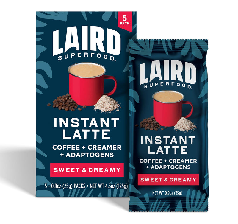 Laird Superfood - Instant Latte Sweet And Creamy 5 Pack - Case Of 6 - 4.5 Ounces - Orca Market