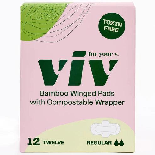 Viv - Pads Bamboo Winged - 1 Each-12 Ct - Orca Market