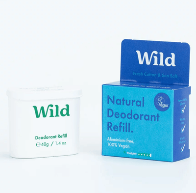 Wild Cosmetics - Deodorant Cotton Salt Refill Blue - 1 Each-1.4 Ounces - Orca Market