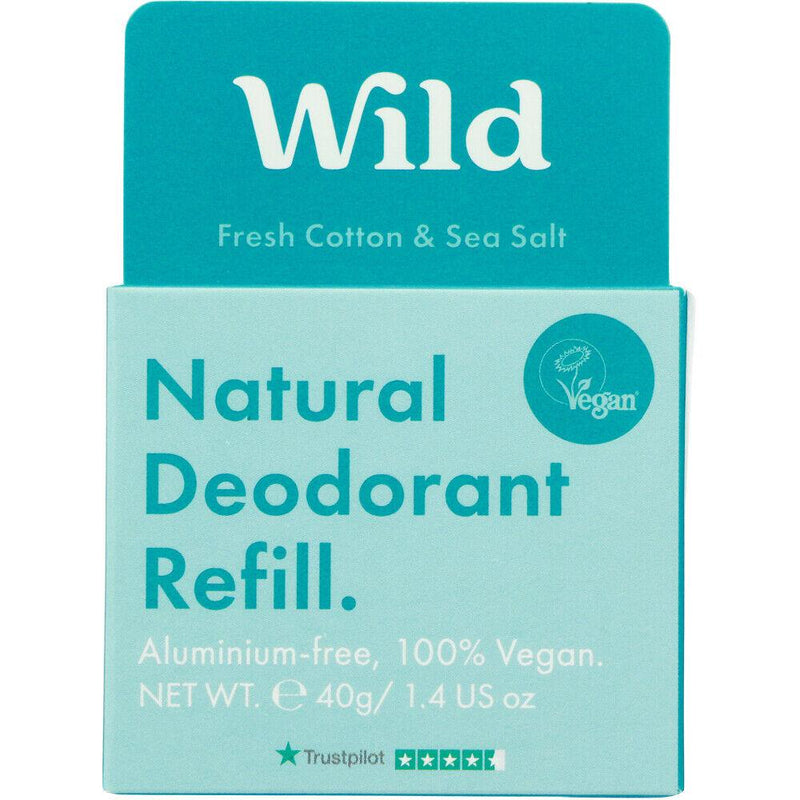 Wild Cosmetics - Deodorant Refill Cotton Seasalt - 1 Each-1.4 Ounces - Orca Market