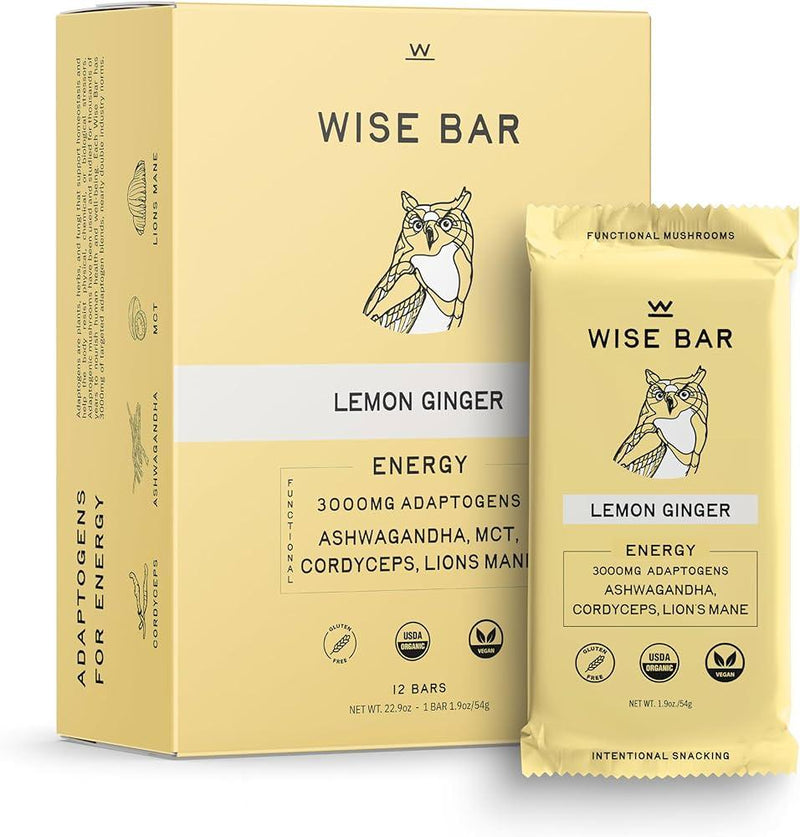 Wise Bar - Bar Organic Lemon Ginger - Case Of 12 - 1.4 Ounces - Orca Market