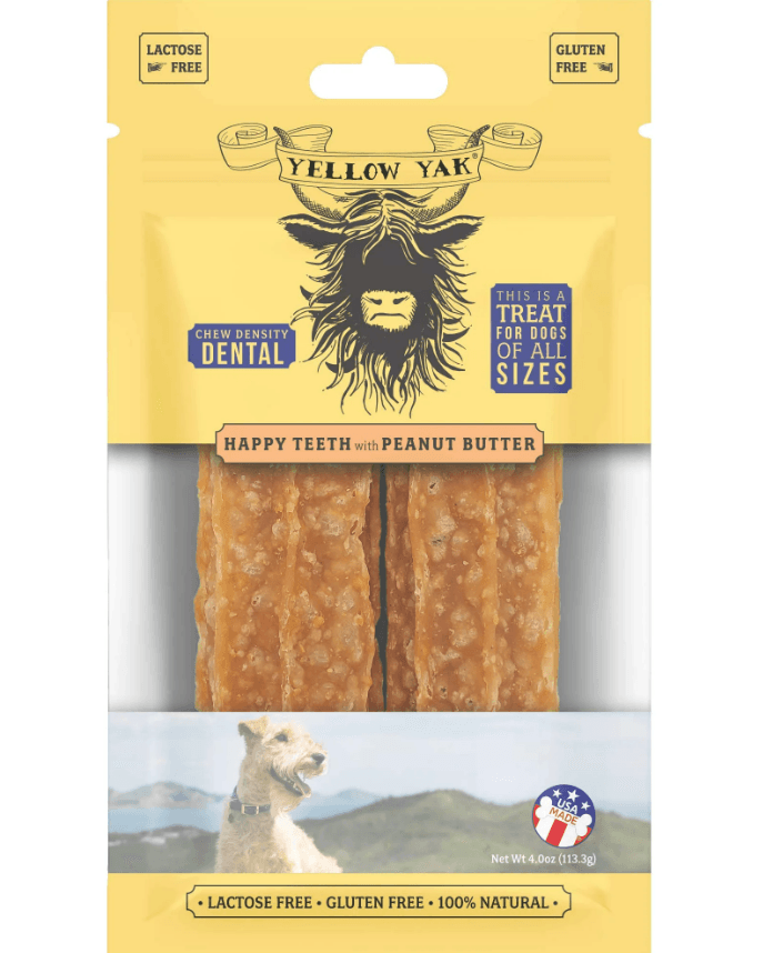 Yellow Yak - Happy Teeth Peanut Butter Dent Chew - Case Of 5-4 Oz - Orca Market