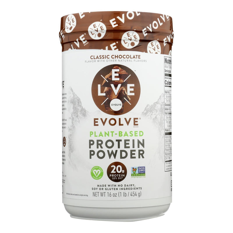 Evolve Real Plant-powered Classic Chocolate Flavor Protein Powder - 1 Each - 16 Oz - Orca Market