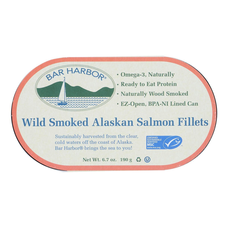 Bar Harbor - Salmon Fillets Wild Smoked Alaskan - Case Of 12-6.7 Oz - Orca Market