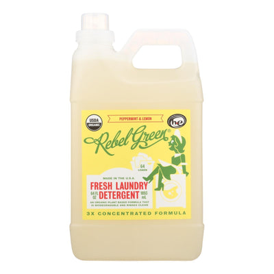 Rebel Green Laundry Detergent - Organic - Peppermint And Lemon - Case Of 4 - 64 Fl Oz - Orca Market