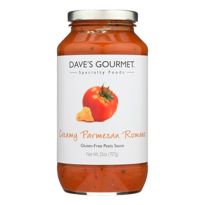 Dave's Gourmet Pasta Sauce - Creamy Parmesan Romano - Case Of 6 - 25 Oz - Orca Market