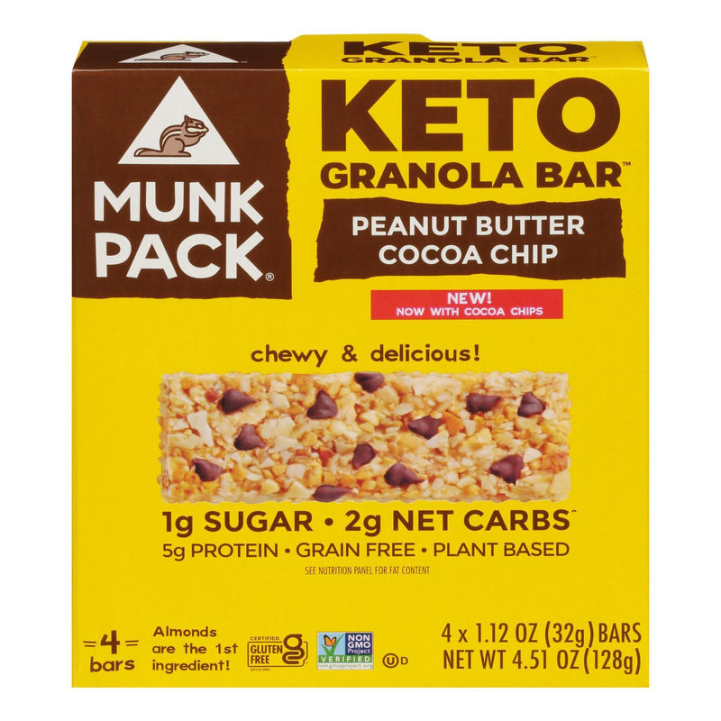 Munk Pack - Keto Grnla Bar Peanut Butter Chocalte Chip - Case Of 6-4/1.12 Z - Orca Market