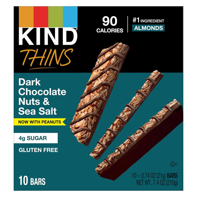 Kind - Thins Dark Chocolate Nuts & Sea Salt Peanut - Case Of 6-7.40 Oz - Orca Market