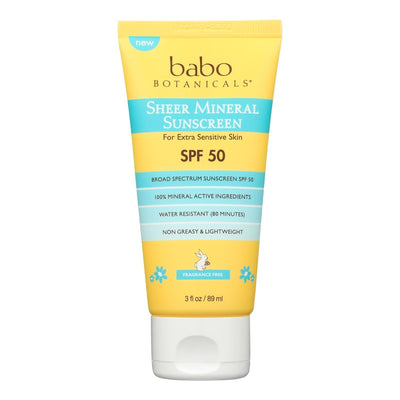 Babo Botanicals - Sunscrn Sheer Ltn Spf 50 - 1 Each-3 Fz - Orca Market