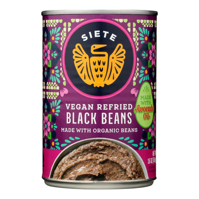 Siete - Beans Black Refried - Case Of 12-16 Oz - Orca Market