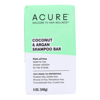 Acure - Shampoo Bar Coconut Argan - 1 Each-5 Oz - Orca Market